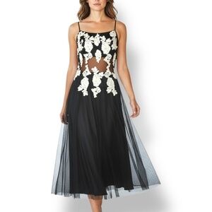 ✨ Night Way Collections Black Illusion Lace Gown – Size 8 ✨